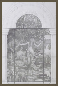 Preliminary concept drawing for Adam and Eve