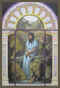 Preliminary concept drawing for Daniel in the Lions' Den